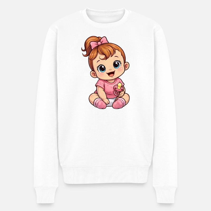 Baby Girl - Männer Premium Bio Pullover - Weiß