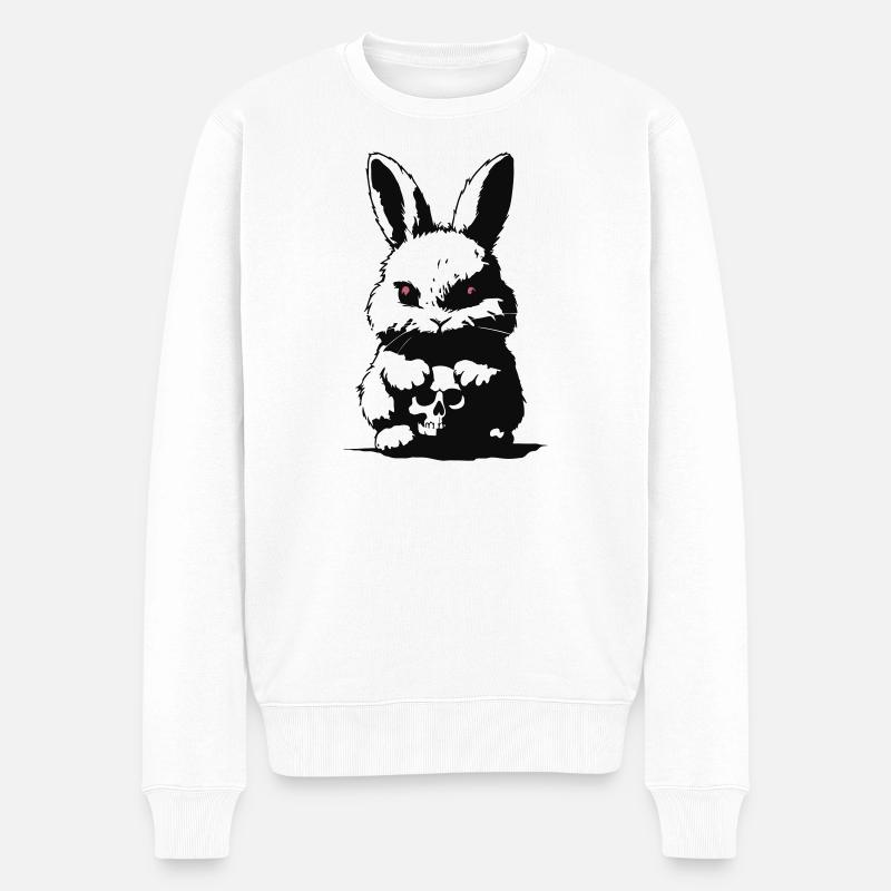 Grumpy bunny - Pull Premium bio Homme - blanc