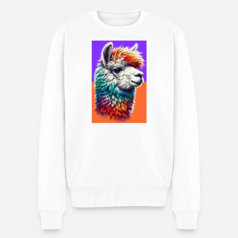 Alpaka - Männer Premium Bio Pullover - Weiß