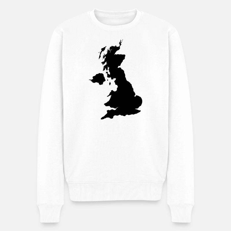 England - Økologisk premium-sweatshirt til mænd - hvid