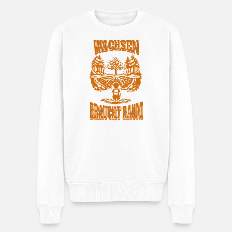 Wachsen braucht Raum - Männer Premium Bio Pullover - Weiß