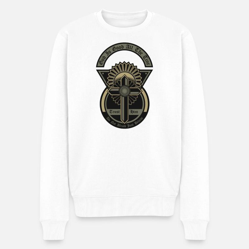 Gott ist immer gut - Männer Premium Bio Pullover - Weiß