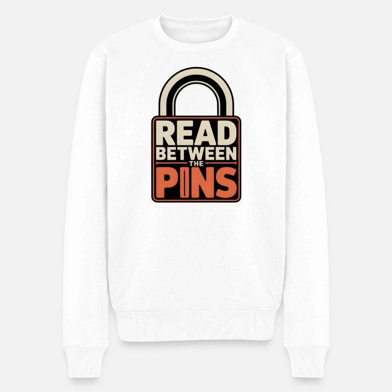 Zwischen Pins lesen | Lockpicking Insider - Männer Premium Bio Pullover - Weiß