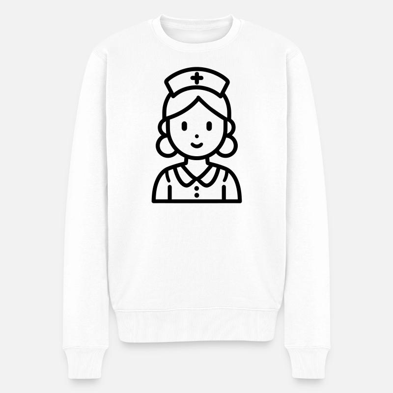 Krankenschwester - Männer Premium Bio Pullover - Weiß