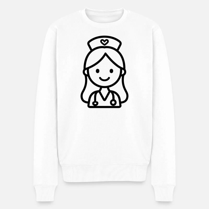 Krankenschwester - Männer Premium Bio Pullover - Weiß