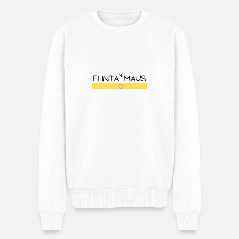 Flinta*Maus inter flag - Männer Premium Bio Pullover - Weiß