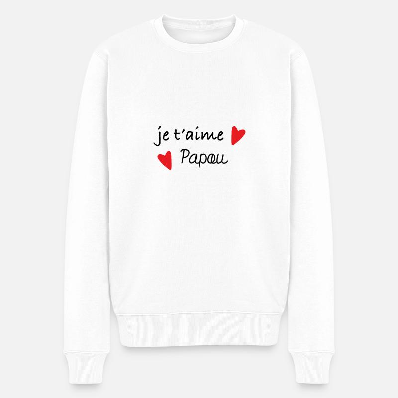 Je t'aime papou - Pull Premium bio Homme - blanc