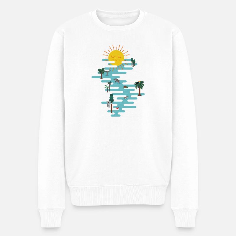 Sonne & Meer - Männer Premium Bio Pullover - Weiß
