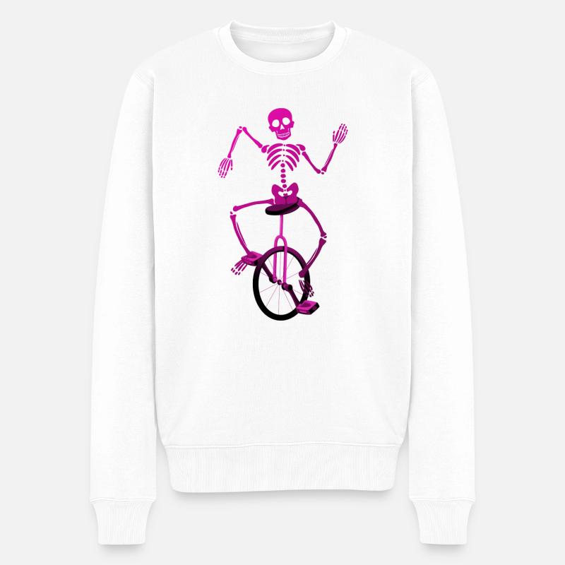 einrad unicycle einradsport artist einradfahrerin - Männer Premium Bio Pullover - Weiß