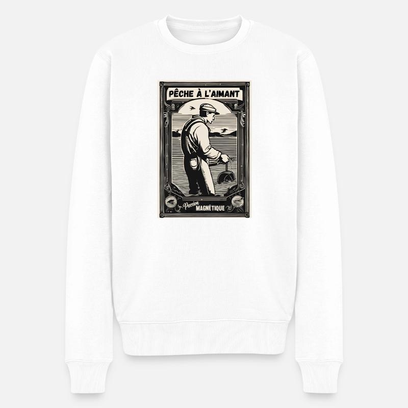 pêche à l'aimant - Pull Premium bio Homme - blanc