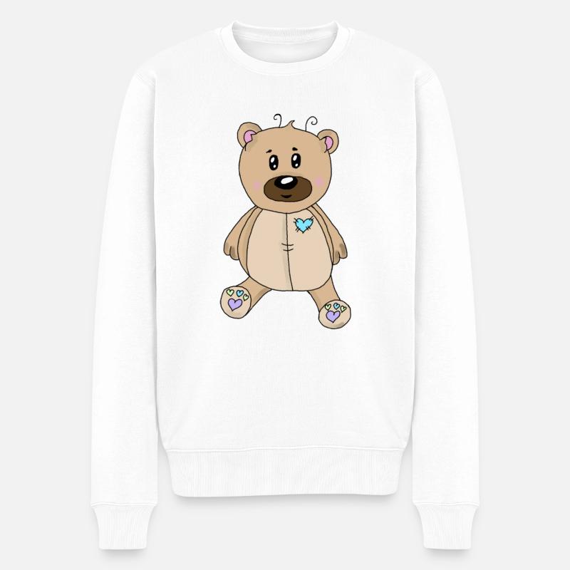 Teddy - Männer Premium Bio Pullover - Weiß