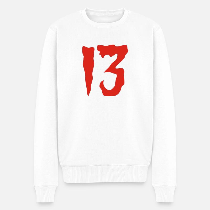 13 - Männer Premium Bio Pullover - Weiß