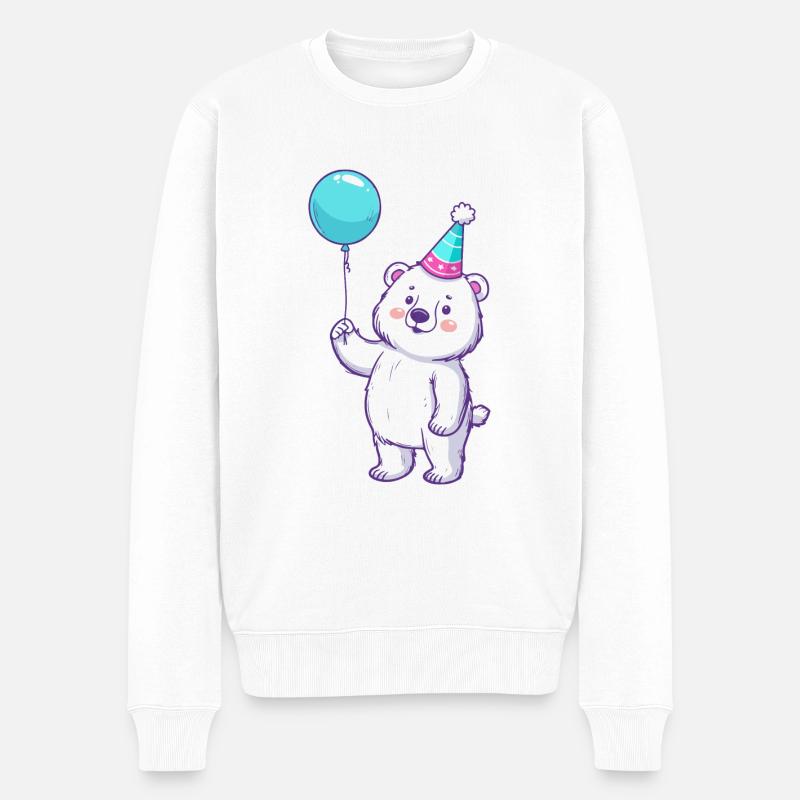 Ours polaire anniversaire bébé - Pull Premium bio Homme - blanc