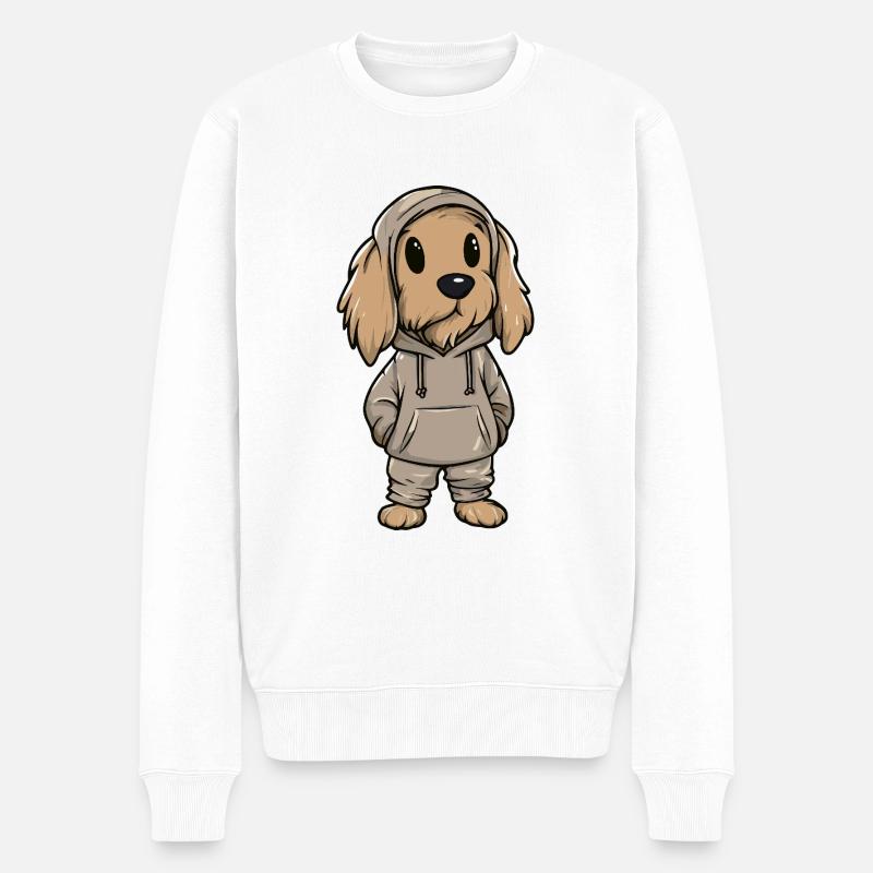 Chien de chasse afghan drôle - Pull Premium bio Homme - blanc