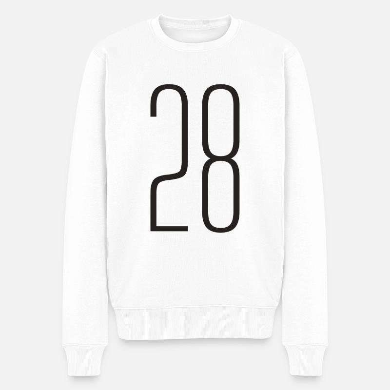 28 - Männer Premium Bio Pullover - Weiß