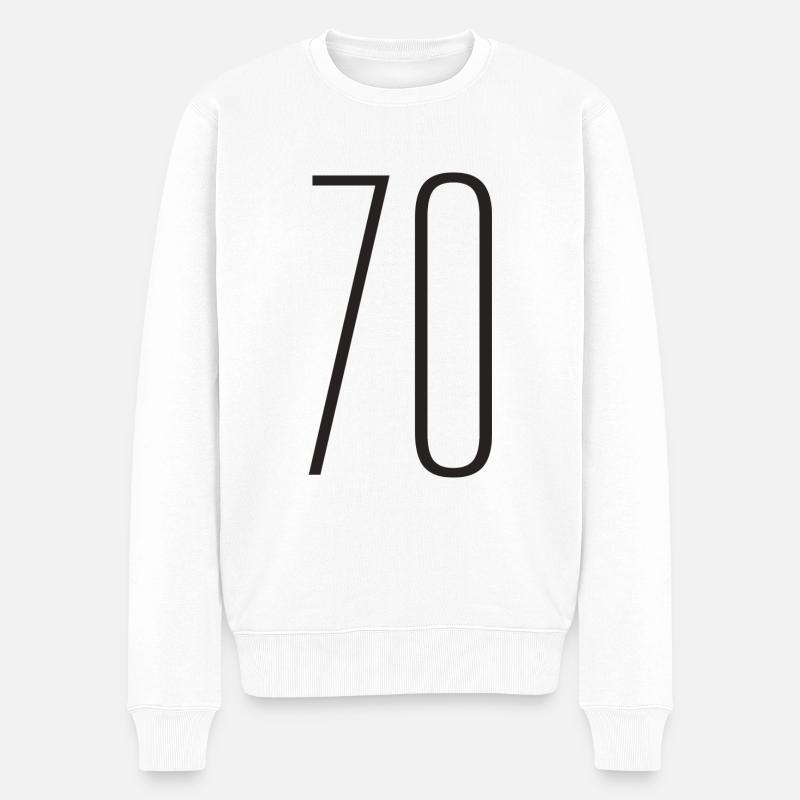 70 - Männer Premium Bio Pullover - Weiß