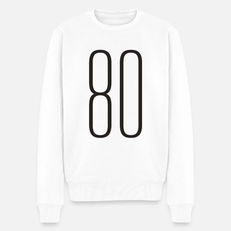 80 - Männer Premium Bio Pullover - Weiß