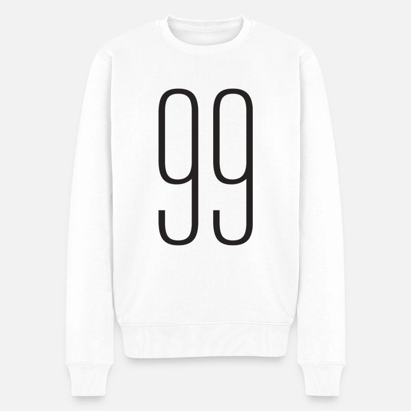 99 - Männer Premium Bio Pullover - Weiß