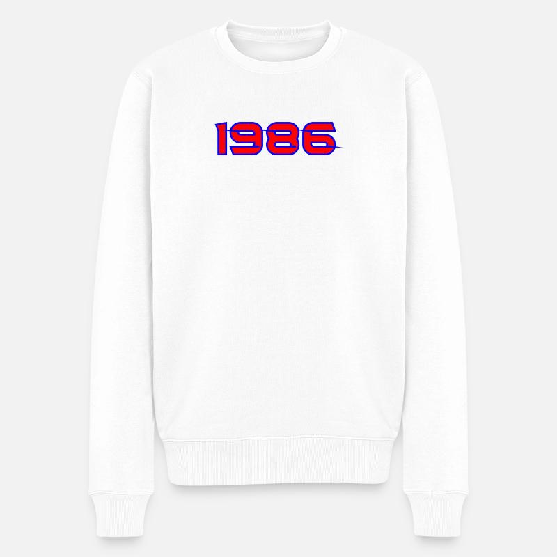 Graffiti néon rétro 1985 - Pull Premium bio Homme - blanc