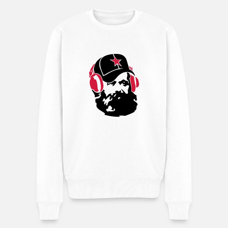 marx_star_ot - Männer Premium Bio Pullover - Weiß