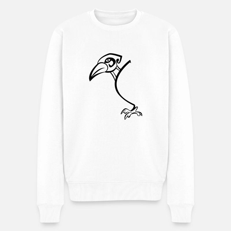 Halb Rabe - Männer Premium Bio Pullover - Weiß