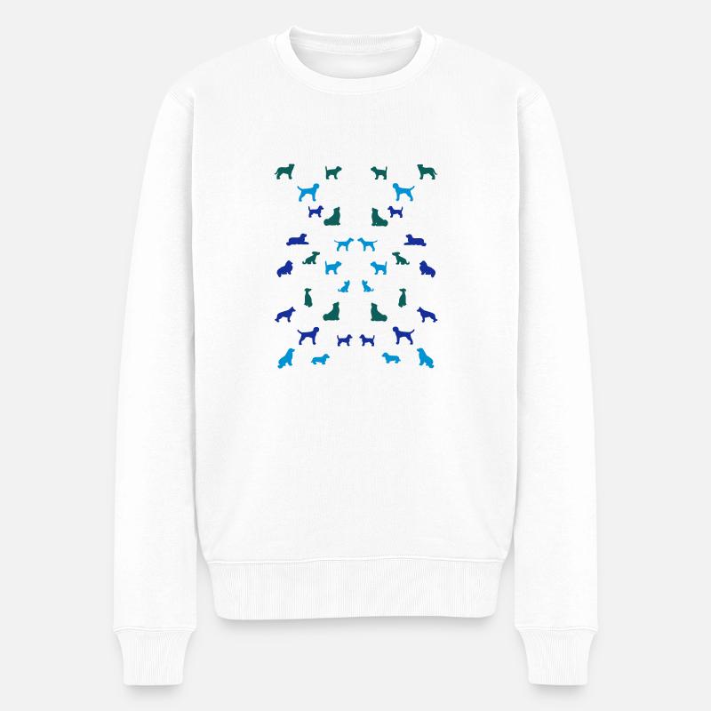 Hunde symetrisch - Männer Premium Bio Pullover - Weiß