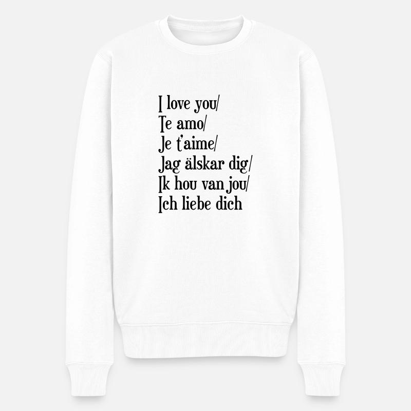 I Love you - Männer Premium Bio Pullover - Weiß
