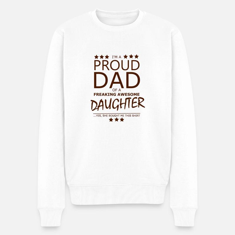Proud Dad - Männer Premium Bio Pullover - Weiß