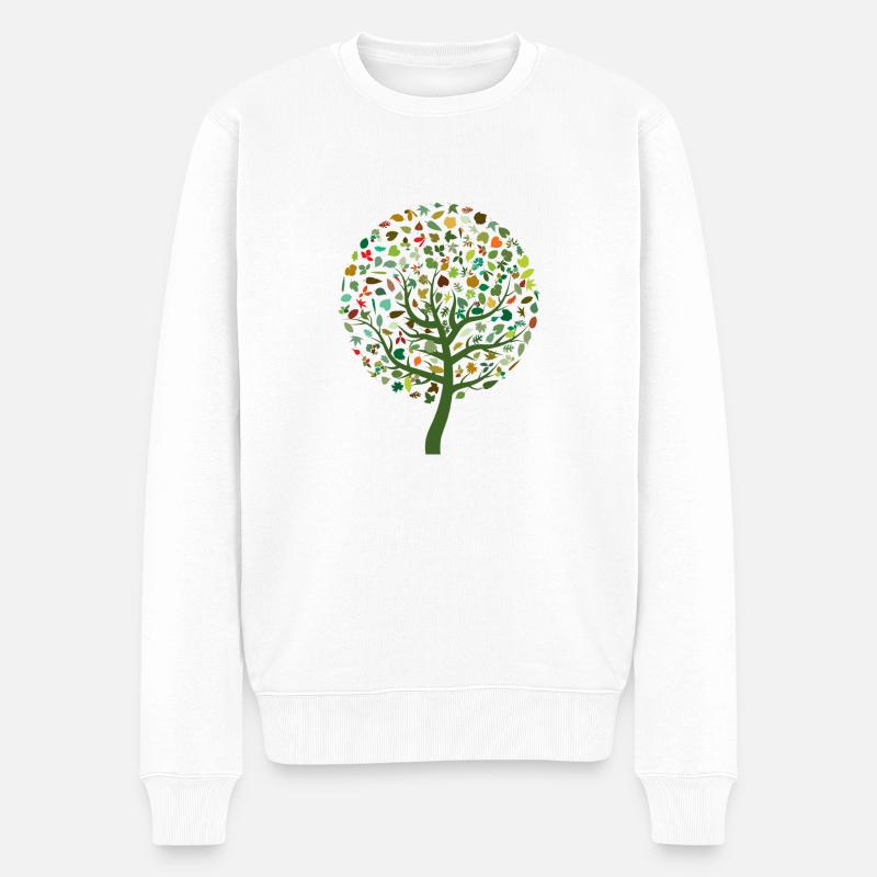 Natur - Männer Premium Bio Pullover - Weiß