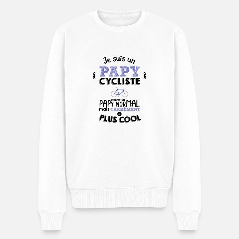 Papy cycliste carrément plus cool - Pull Premium bio Homme - blanc