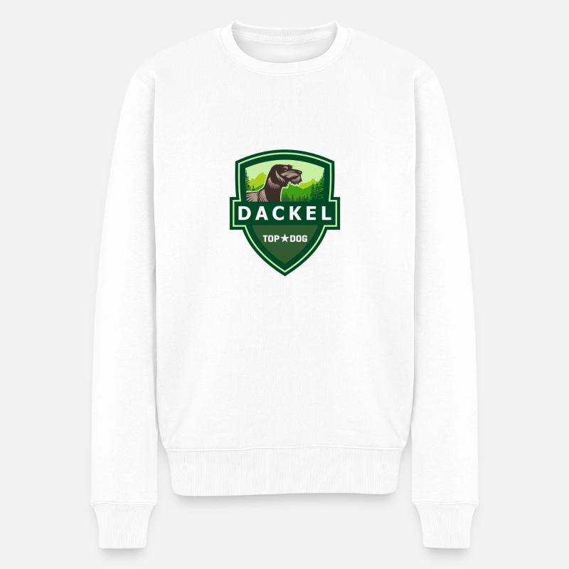 DACKEL Rauhaardackel ILOVETECKEL - Pull Premium bio Homme - blanc