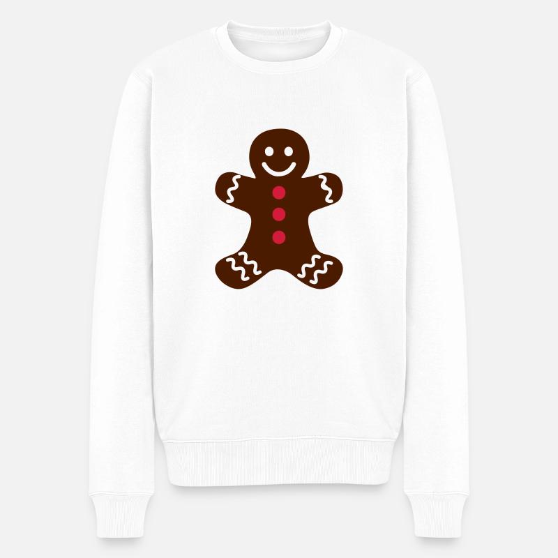 lebkuchenmann - Männer Premium Bio Pullover - Weiß