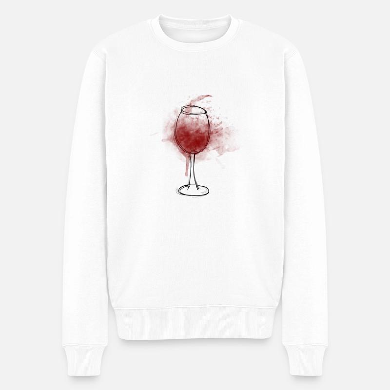 Weinglas - Männer Premium Bio Pullover - Weiß