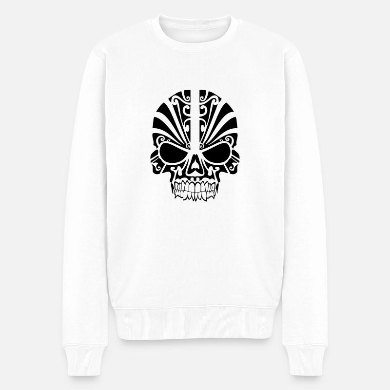 Crâne tribal - Pull Premium bio Homme - blanc