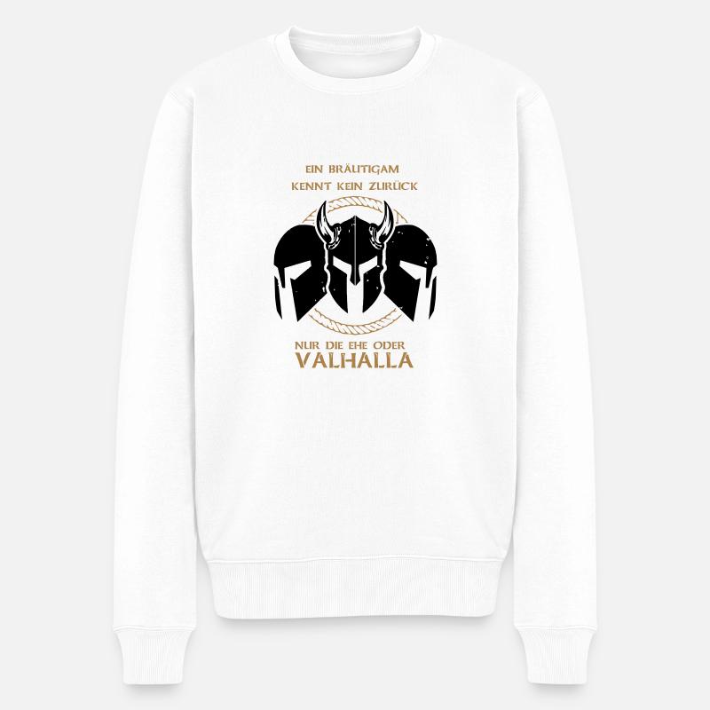 Valhalla Junggesellenabschied - Männer Premium Bio Pullover - Weiß