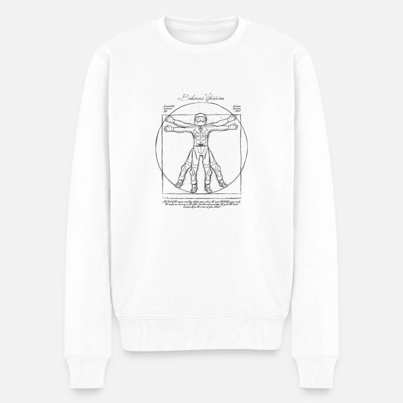 Bikerus vitruvian - Pull Premium bio Homme - blanc