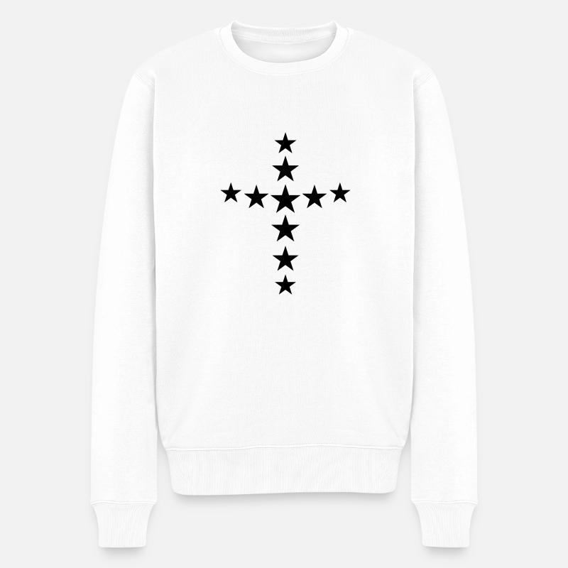 kreuz - Männer Premium Bio Pullover - Weiß