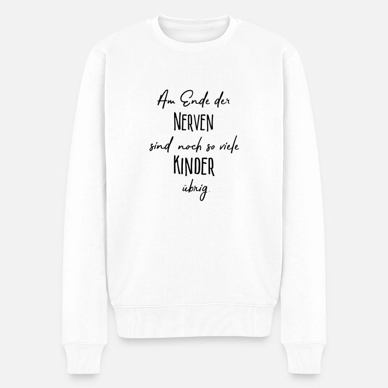 Am Ende der Nerven..... - Männer Premium Bio Pullover - Weiß