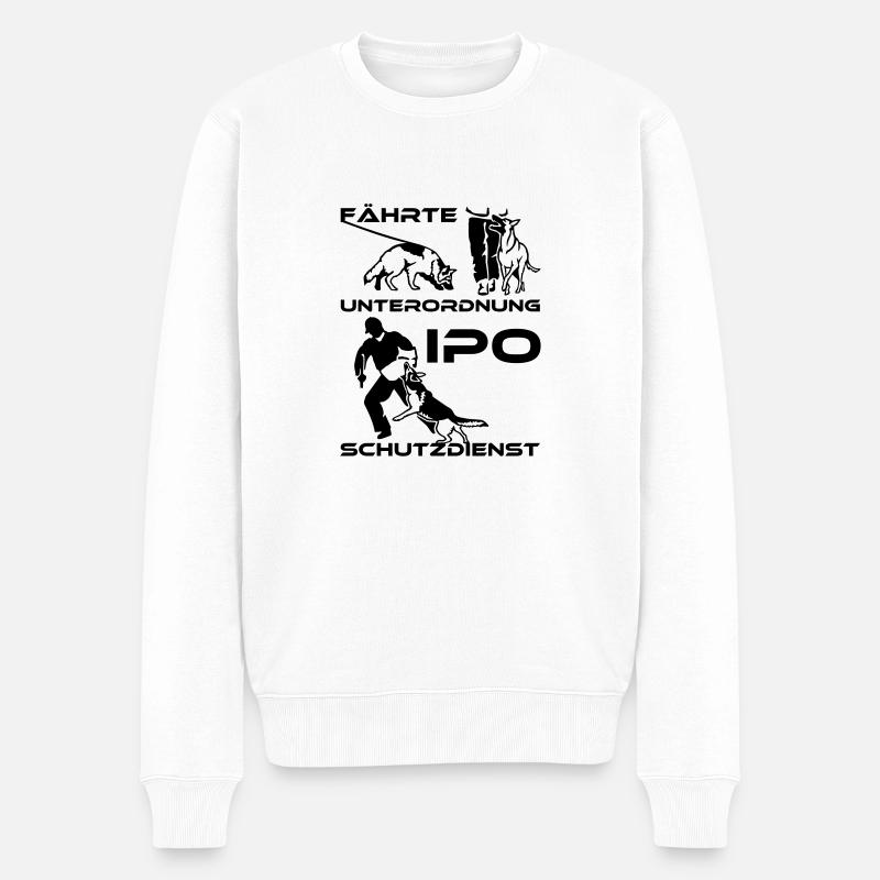 484 IPO Deutscher Schäferhund - Männer Premium Bio Pullover - Weiß