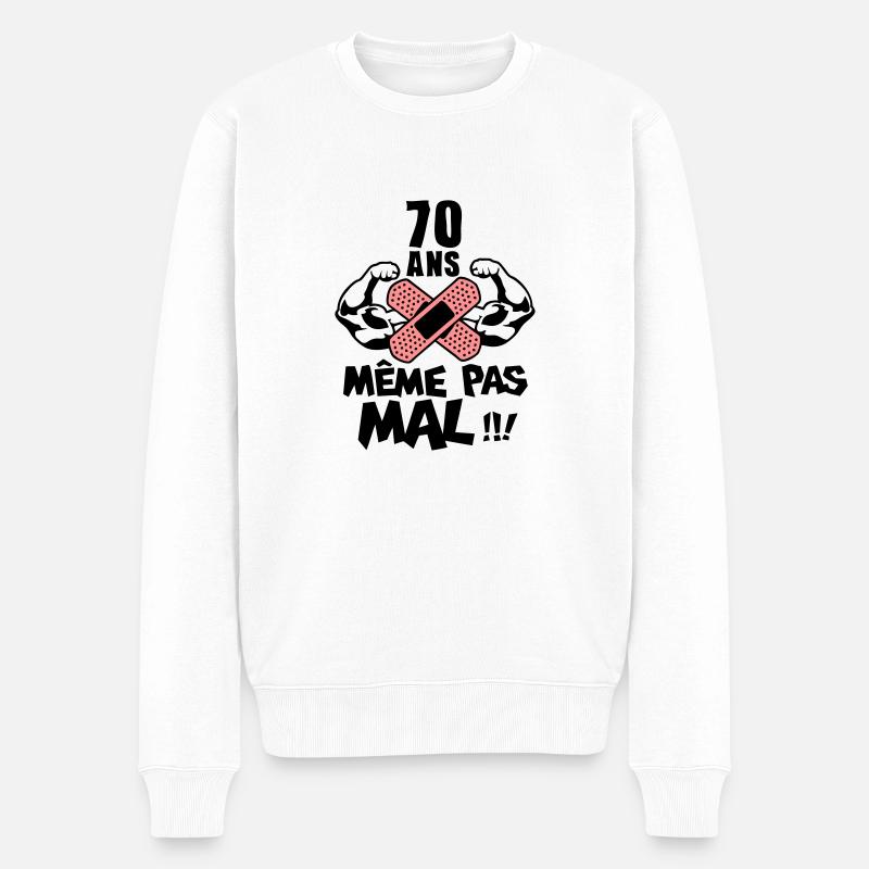 70 ans meme pas mal anniversaire muscle - Pull Premium bio Homme - blanc