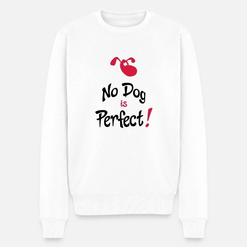 humor hund - Männer Premium Bio Pullover - Weiß