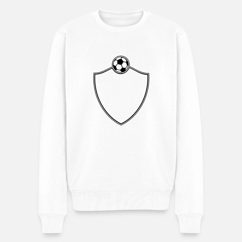 Soccer Emblem - Männer Premium Bio Pullover - Weiß