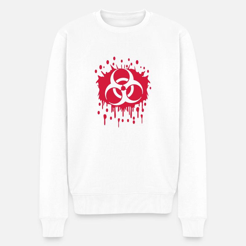 Graffiti de sang Biohazard - Pull Premium bio Homme - blanc