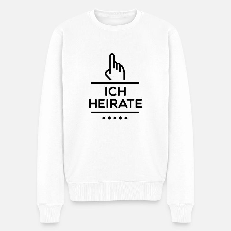 ich_heirate_f1 - Männer Premium Bio Pullover - Weiß