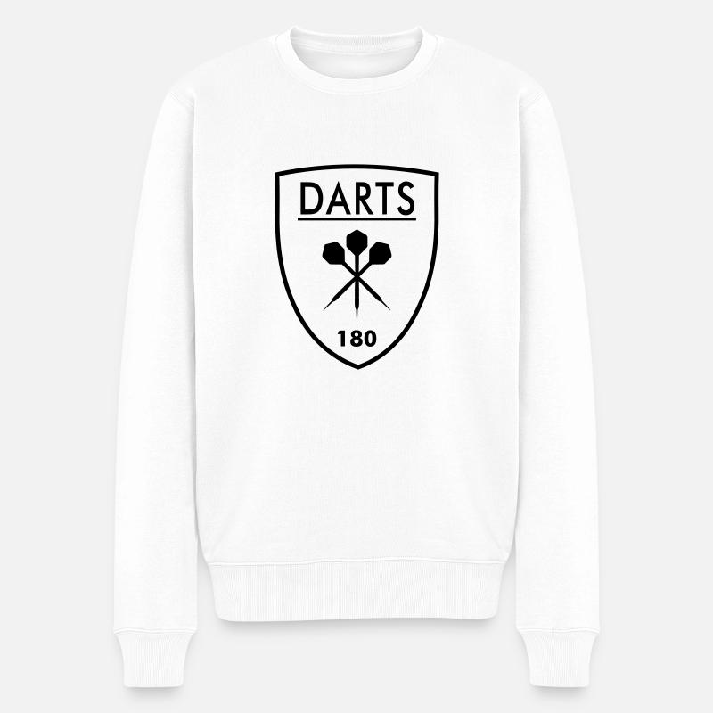 Darts Crest - Dart Wappen - Männer Premium Bio Pullover - Weiß