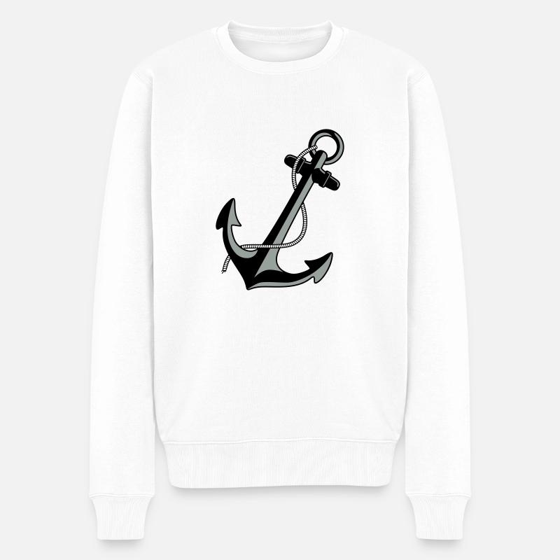 anker_08201502_2c - Männer Premium Bio Pullover - Weiß
