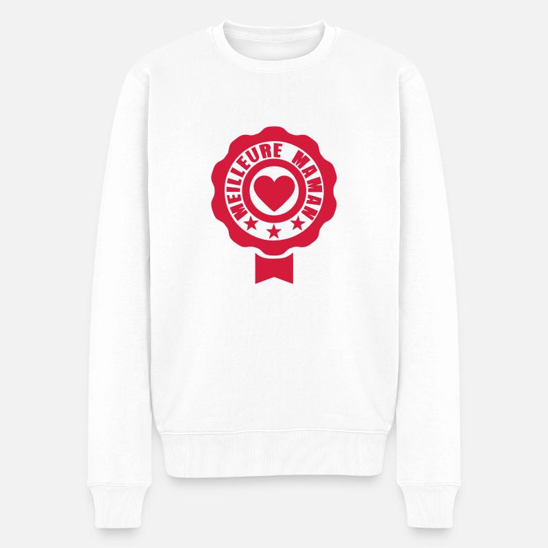maman meilleure cocarde coeur 1102 - Pull Premium bio Homme - blanc