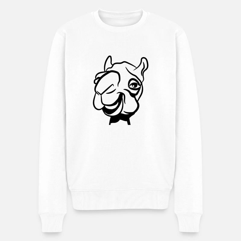 rire chameau drôle - Pull Premium bio Homme - blanc