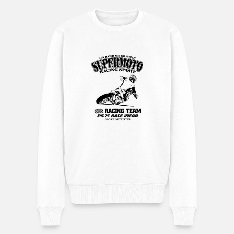 Supermoto - Supermotard - Pull Premium bio Homme - blanc