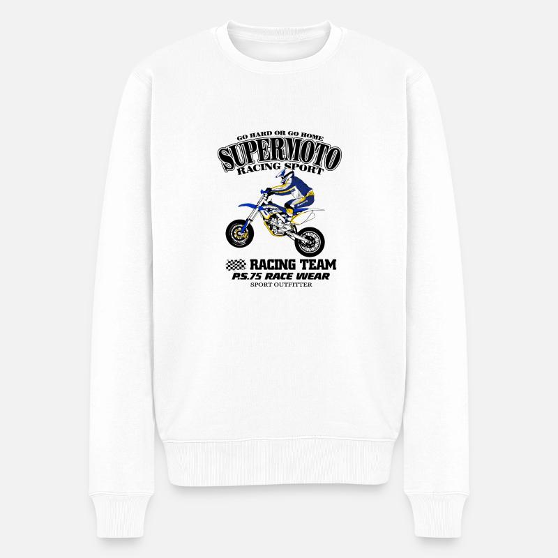 Supermoto - Männer Premium Bio Pullover - Weiß